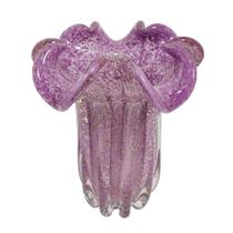 Vaso Murano Italiano Violeta Lapidados Borda Retorcida Vaso Murano Italiano Violeta Lapidados Borda Retorcida
