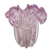 Vaso Murano Menor Italiano Violeta Lapidados Borda Retorcida Vaso Murano Menor Italiano Violeta Lapidados Borda Retorcida