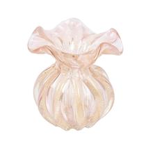 Vaso Murano Rosa Claro Com Dourado G - Lucatti