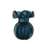 Vaso Murano Trouxinha Azul Petróleo Decoração Ambiente 11 x 9 cm
