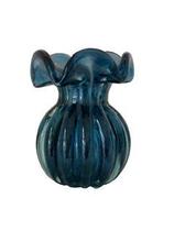 Vaso Murano Trouxinha Azul Petróleo Decoração Ambiente 13 x 11 cm