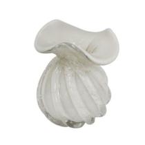 Vaso Murano Trouxinha Leitoso Ondulados Diagonais Luxo