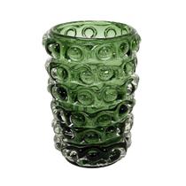 Vaso Murano Verde Italiano Lapidados Circulos Luxo Alto Padr
