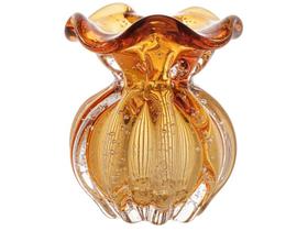 Vaso Murano Vidro Italy Ambar 10x11cm Wolff