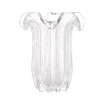 Vaso Murano Vidro Italy Flat Transparente 19x24cm Wolff