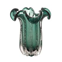 Vaso Murano Vidro Italy Verde Esmeralda 19x24cm Wolff Vaso Murano Vidro Italy Verde Esmeralda 19x24cm Wolff