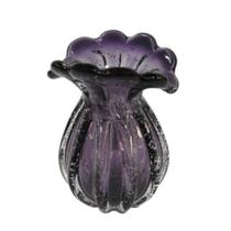 Vaso Murano Violeta Borda Ondulada Fino Acabamento Luxo