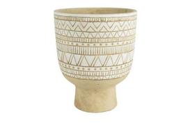Vaso nicol branco e bege etnico p Vaso nicol branco e bege etnico p