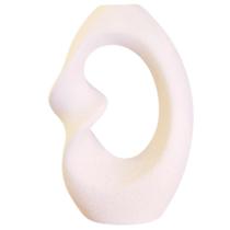 Vaso Nórdico Cerâmica Minimalista Branco Flor Arranjo Enfeit