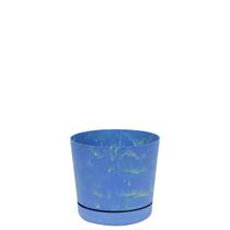 Vaso Ocean Mar Azul 15x15xCm Com Prato Anti-Dengue Vasart