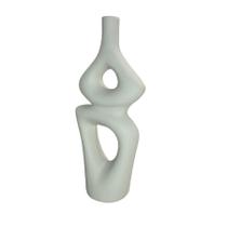 Vaso Off White Ceramica 13,5x8x31cm