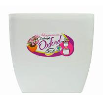 Vaso Okla Oxford Quadrado Branco para Jardim - 1,2L