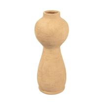 Vaso organico em ceramica terracota decorativo 34x14cm