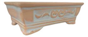 Vaso Oriental Retangular De Cerâmica Bonsai Branco 7,5x15,5x21,5cm Vaso Oriental Retangular De Cerâmica Bonsai Branco 7,5x15,5x21,5cm