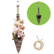Vaso Orquídea Fibra De Coco Natural Com Suporte Bambu Ecológico Vaso Orquídea Fibra De Coco Natural Com Suporte Bambu Ecológico