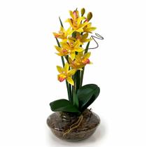 Vaso Orquídea Luxo Realista Vaso Diversas Cores Flor Artificial Decoração Centro de Mesa Cozinha