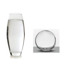 Vaso Oval 7x22cm Incolor+ Vaso Esférico 12x12cm Transparente