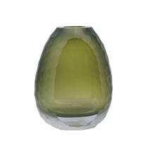 Vaso Oval Vidro Murano Italiano 22X18Cm Médio Verde