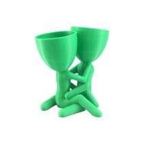 Vaso Para Cactos/Suculentas Namorados Sentado Verde - Br 3D