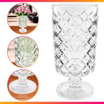 Vaso Para Decoração Taça De Vidro Grande 23cm Moderno Luxo Vidro Transparente