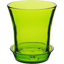 Vaso Para Flor com Prato de Vidro Elegante Orchid 3 Cores