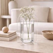 Vaso para flores em acrílico transparente