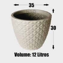 Vaso para Planta Cone Redondo Modelo Diamante 3D Decoração Moderna Casa e Jardim 30 x 35