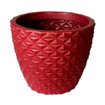 Vaso para Planta Cone Redondo Modelo Diamante 3D Decoração Moderna Casa e Jardim 30 x 35 - MS Paisagismo