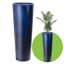 Vaso Para Planta Decorativo Grande Polietileno Alto 70 Cm Azul Cobalto