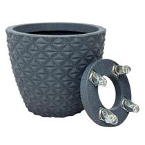 Vaso para Planta e flores Cone Diamante 3D em polietileno 35x40 com suporte de 4 rodizio em gel Vaso para Planta e flores Cone Diamante 3D em polietileno 35x40 com suporte de 4 rodizio em gel