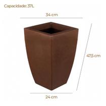 vaso para planta retangular de plastico