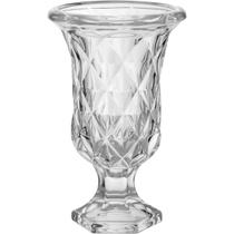 Vaso Para Plantas Com Pé de Cristal Eco Full Diamond 24x15cm