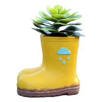Vaso para plantas de resina Flowerpot Creative Rain Boots amarelo Vaso para plantas de resina Flowerpot Creative Rain Boots amarelo