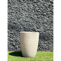 Vaso para Plantas Decorativo em Polietileno Coluna Bojo Escovado C/ Prato Coletor N2