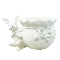 Vaso Pascoa de Cerâmica Coelho Decorativo para Casa 10cm