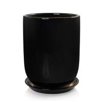 Vaso pequeno + prato paris pozzani - porcelana preto