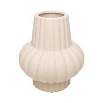 Vaso Pilar Ondulado 20cm x 20cm x 22,5cm Branco Cerâmica Vaso Pilar Ondulado 20cm x 20cm x 22,5cm Branco Cerâmica
