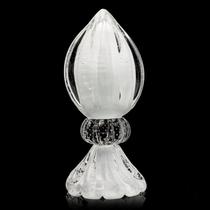 Vaso Pinha Com Base Em Cristal Murano Branco São Marcos 27cm Vaso Pinha Com Base Em Cristal Murano Branco São Marcos 27cm
