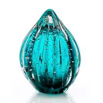 Vaso Pinha Em Cristal Murano Esmeralda - São Marcos 16Cm