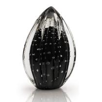 Vaso Pinha Em Cristal Murano Preto - São Marcos 16cm