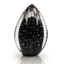 Vaso Pinha Em Cristal Murano Preto - São Marcos 16Cm