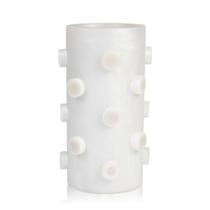 Vaso Pinos Branco Resina Fosco Vaso Pinos Branco Resina Fosco
