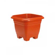 Vaso Pl.Quadrado N.17 Marrom-9448 - plasticos rischioto