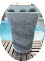 Vaso Planta Com Prato Redondo Alto Liso Brilhoso Alt 40cm Vaso Planta Com Prato Redondo Alto Liso Brilhoso Alt 40cm