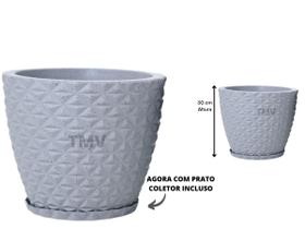 Vaso Planta Cone Decorativo Jardim Varanda Polietileno Cb- P --Cinza