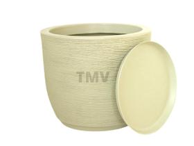 Vaso Planta Cone Decorativo Jardim Varanda Polietileno Cd- M--BEGE