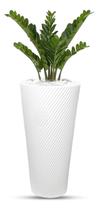 Vaso Planta Decorativo Polietileno Grande Luxo Flores 70x36 Branco