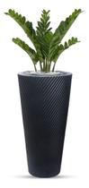 Vaso Planta Decorativo Polietileno Grande Luxo Flores 70x36 Preto