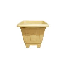 Vaso Plantas Decorativo Marmorizado Quadrado 3,5L Amarelo