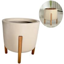 Vaso Plantas Flores Com Suporte Pé Madeira Luxo Decoração - Vaso Plantas Flores Com Suporte Pé Madeira Luxo Decoração -